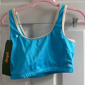 play swimwear Bright Turquoise Sports Bra Pilates Top Medium M